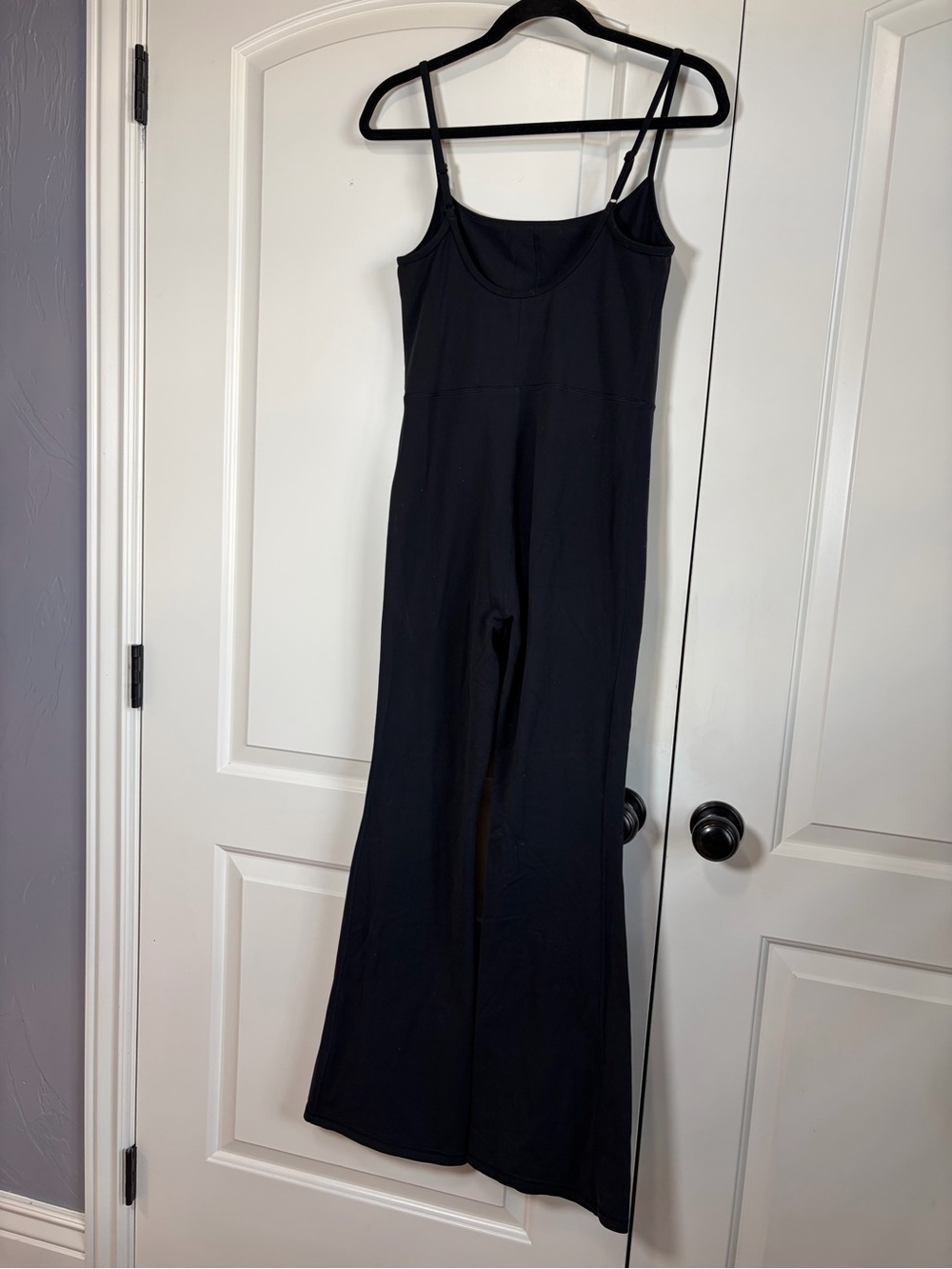 Aritzia Wilfred Free Freestyle Flare Jumpsuit Black Adjustable Straps - Picture 8 of 14